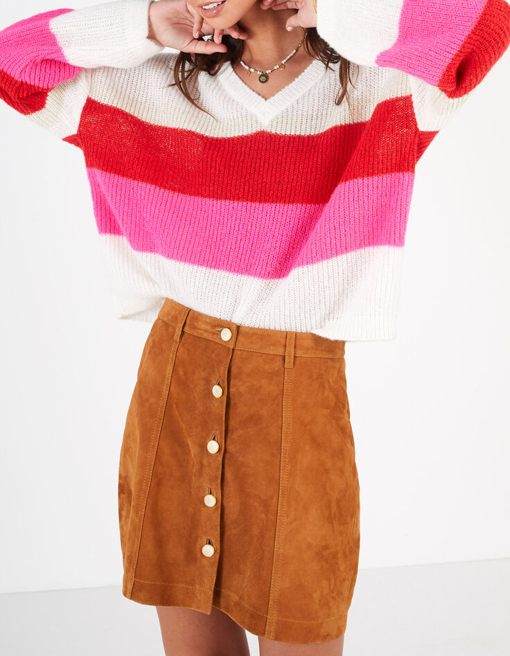 Falda corta camel botones ante I.Code-1