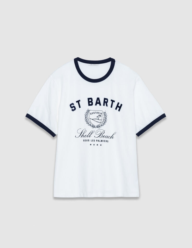 Wei&szlig;es T-Shirt mit Rundhalsausschnitt aus Bio-Baumwolle f&uuml;r Damen-6