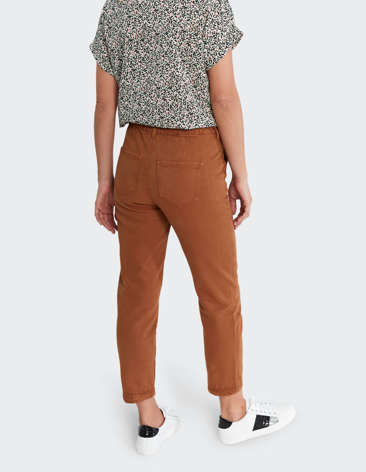 I.Code tobacco elasticated waist boyfit jeans-2