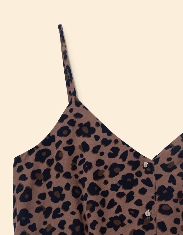 I.Code long leopard print dress with thin straps-2