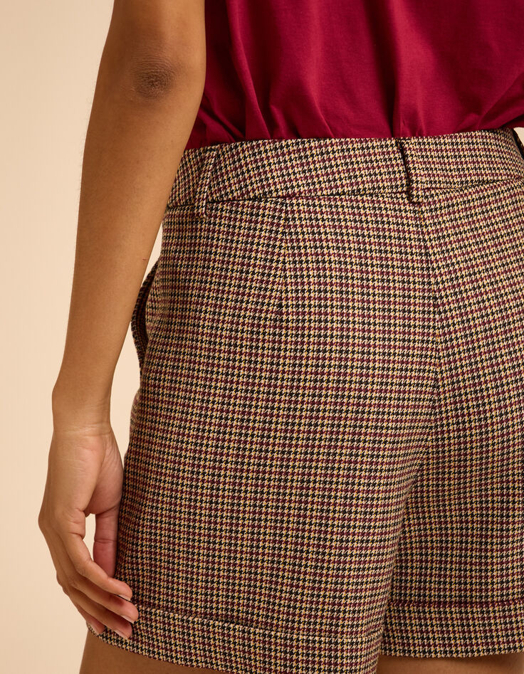 Short beige motif pied-de-puce I.Code-7
