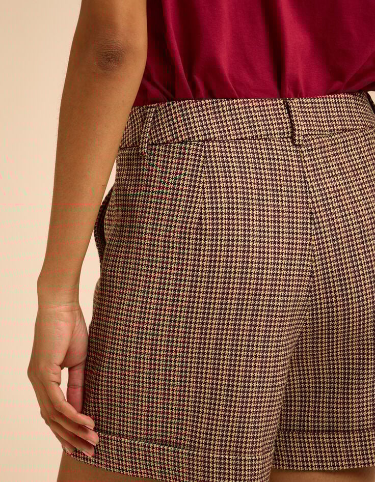 Short beige motif pied-de-puce I.Code-7 Short beige motif pied-de-puce I.Code-7