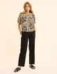 Ecru Pflanze Bandana Druck Top I.Code-3