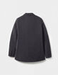 Marineblaues Blazer-J&auml;ckchen aus Leinen-Baumwoll-Mischung f&uuml;r Damen-4