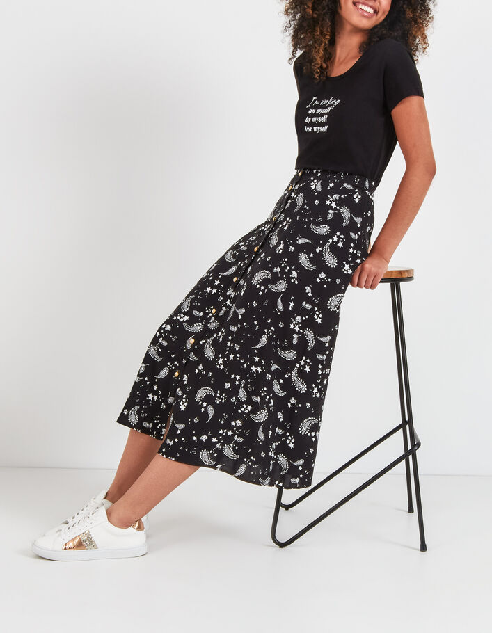 Falda larga negra I.Code