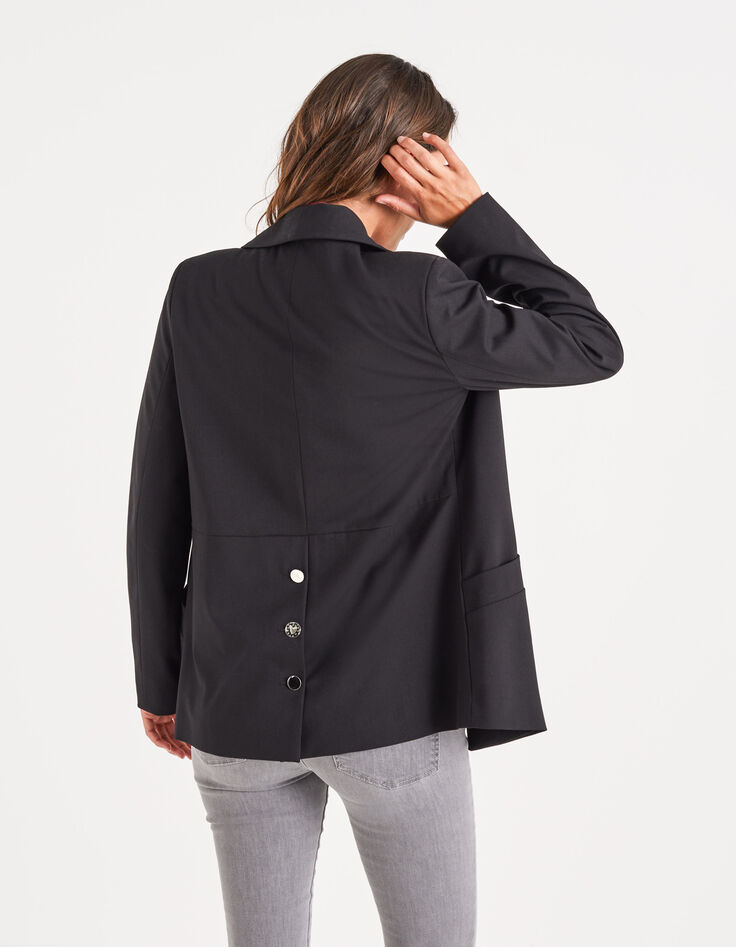 Schwarzer Blazer mit Knöpfen hinten I.Code-3