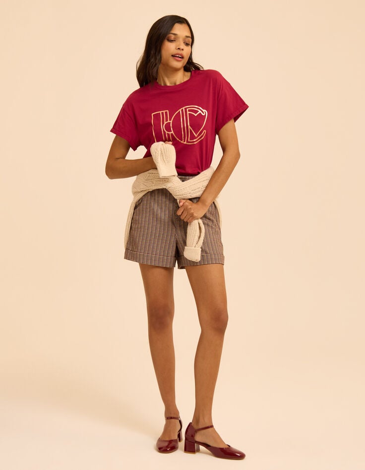 Short beige motif pied-de-puce I.Code-3 Short beige motif pied-de-puce I.Code-3