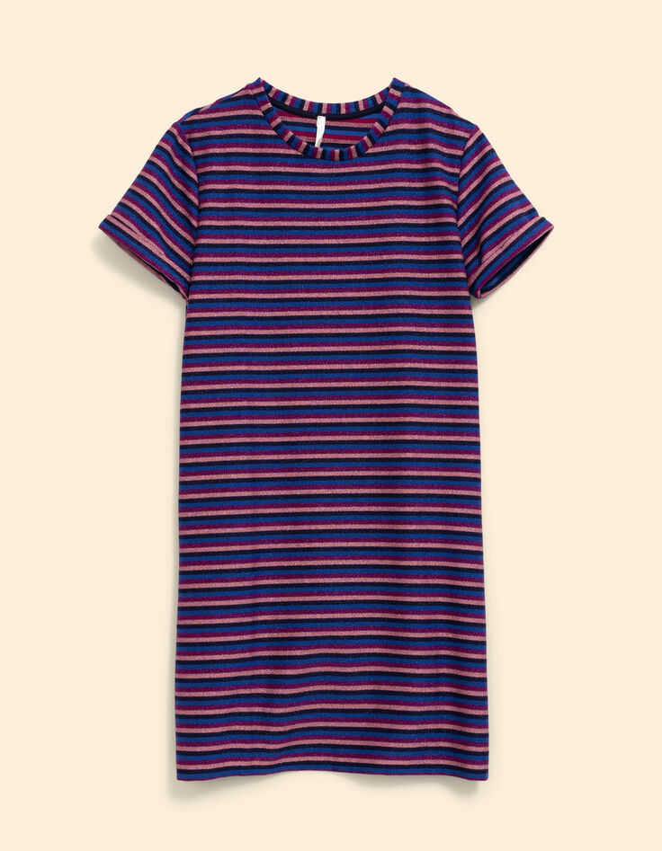 Robe violine rayures lurex multico I.Code-7
