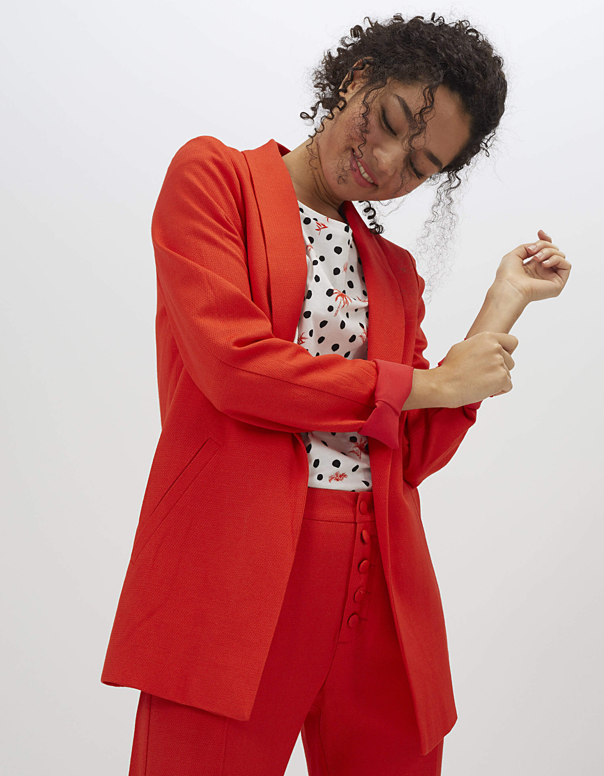 I.Code poppy jacquard suit jacket
