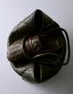 Damen braun geflochtene Lederclogs-7