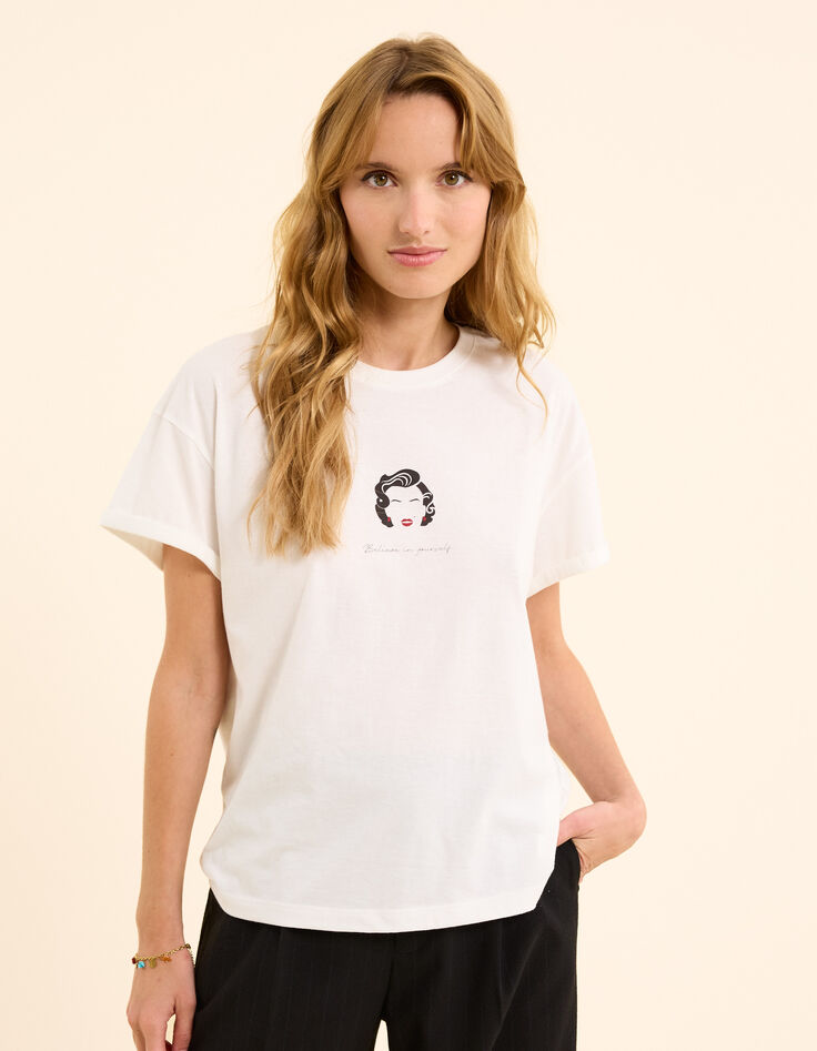 Weißes visuelles T-shirt Marilyn I.Code-3