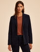 I.Code navy denim-look velvet suit jacket-3
