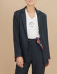 I.Code black star flower print pleated scarf-4