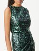 Gr&uuml;nes Damen-Top mit Metallic-Camouflage-Druck-2