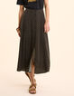Jupe midi noire imprimé floral cœur I.Code-3