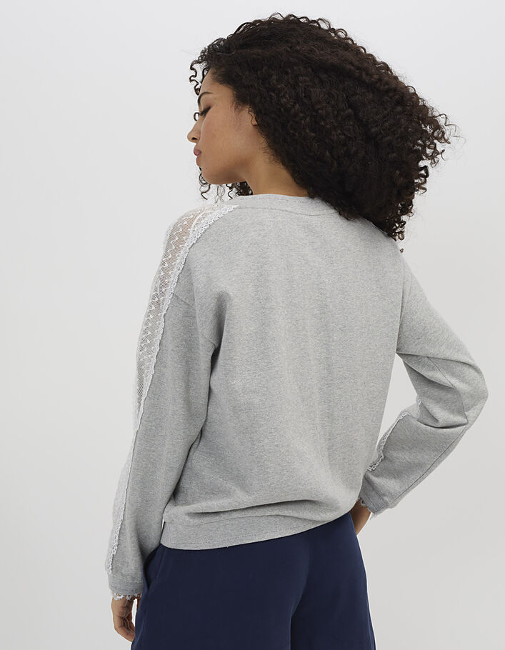 Gechineerde grijze sweater kanten boord I.Code - I.CODE