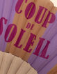 I.Code wooden fan with slogan and camel stripes-2