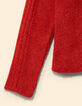 Orangener Strickpullover Schulterknöpfe I.Code-4