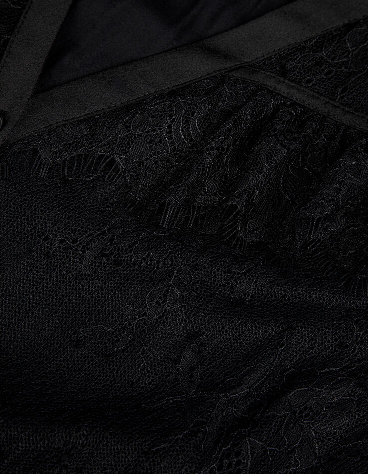 Schwarzes Maxikleid aus Spitze f&uuml;r Damen-8