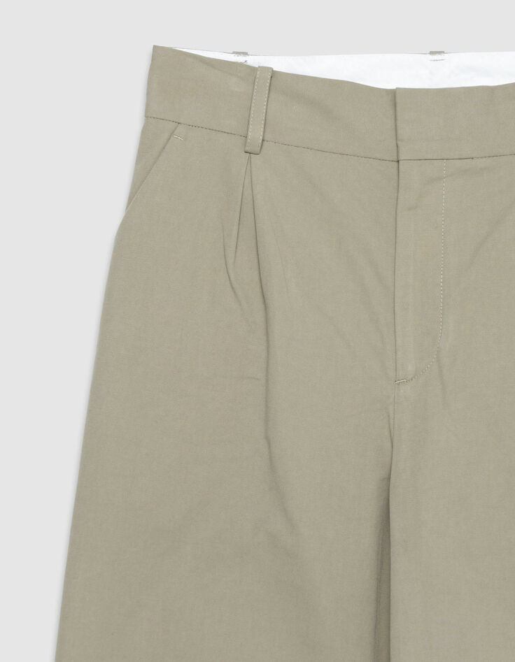 Khakifarbene Damen Ballonhose mit Abn&auml;hern-7