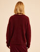 Jersey cuello V burdeos punto MARINE I.Code-5