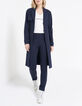 I.Code navy minimalist jacquard knit trench coat-1