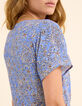 Robe portefeuille bleue imprimé cachemire floral I.Code-5