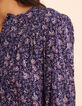 I.Code navy blouse with rock floral print-4