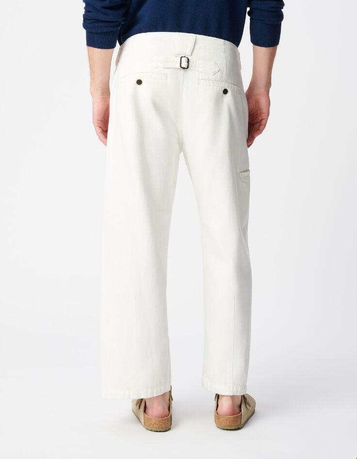 Barrel Jeans White Herren mit Knopfleiste-3