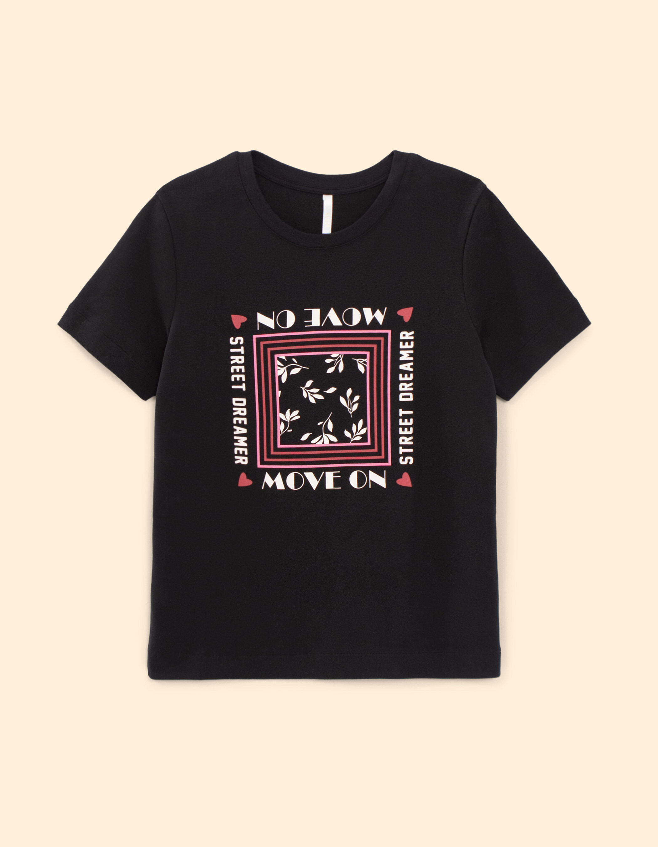 Zwart T shirt opdruk tekst frame I.Code