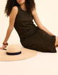Robe tube noire imprim&eacute; floral c&oelig;ur I.Code-2