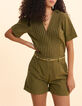 Combi-short kaki avec ceinture brod&eacute;e I.Code-1