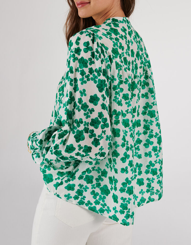 Chemise blanc cassé à imprimé trèfles I.Code -3