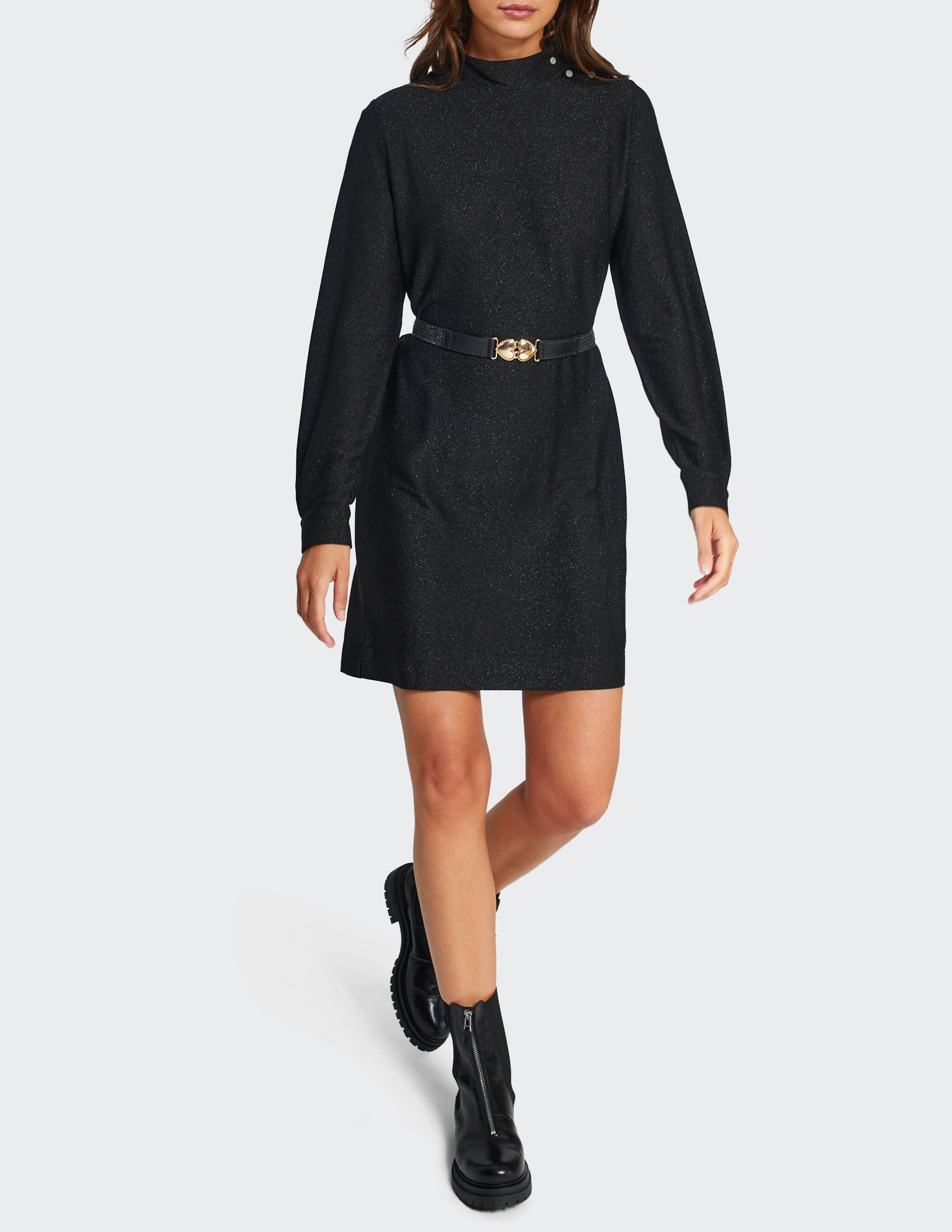 Robe noire maille brillante I.Code