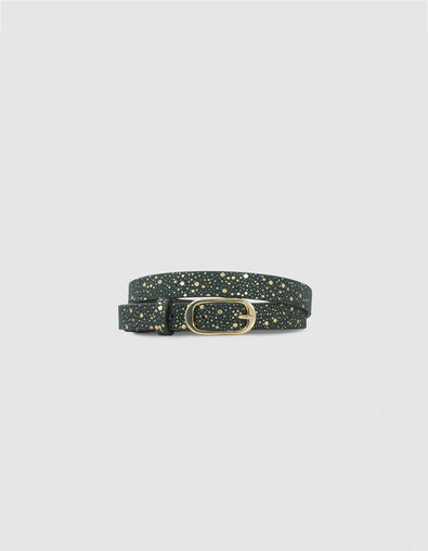 Empire Green Gürtel Veloursleder mit Gold-Muster I.Code