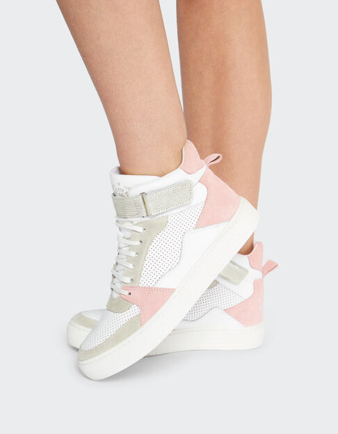 Sneakers hautes pink, blanc, beige I.Code
