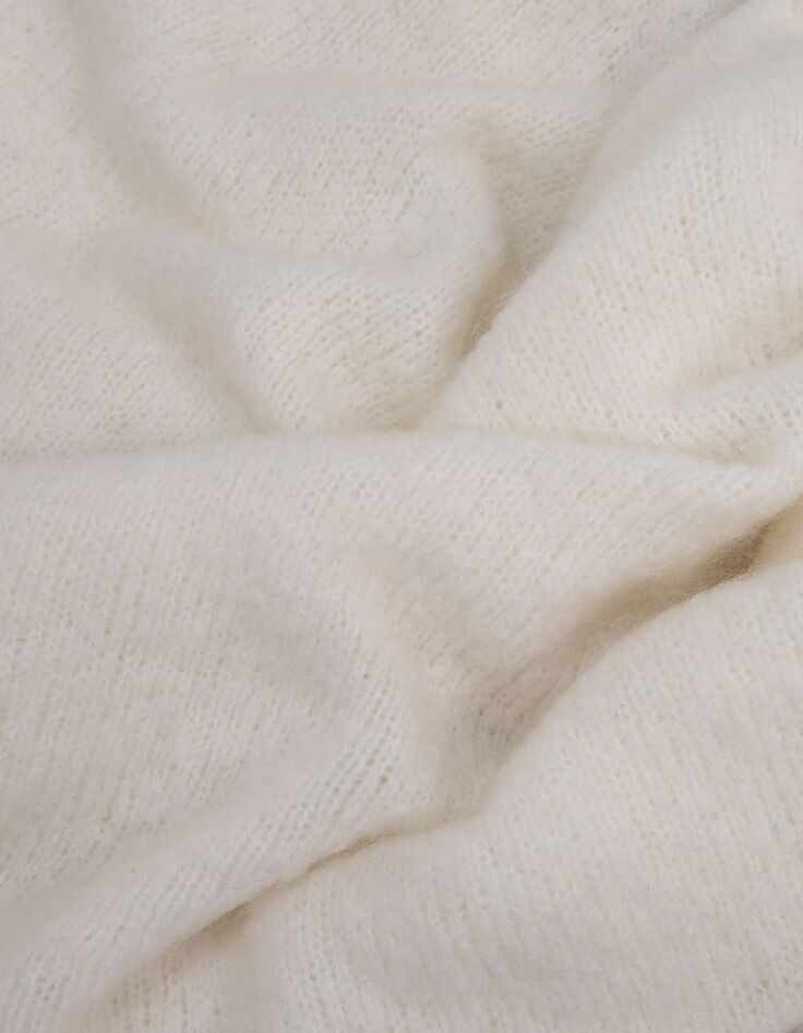 Cremewei&szlig;er Strickpullover mit kurzen &Auml;rmeln I.Code-7