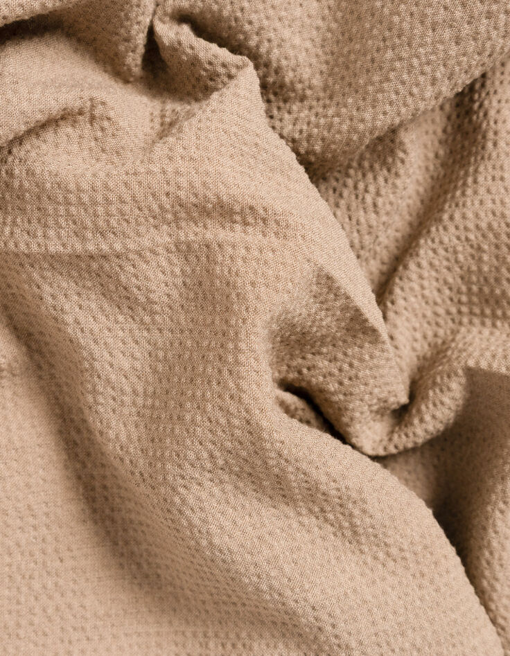 Pantalones de traje beige oscuro seersucker para Hombre-8