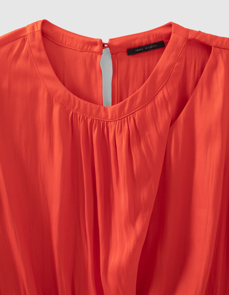 Orangefarbene Damen-Bluse aus recyceltem Material-7