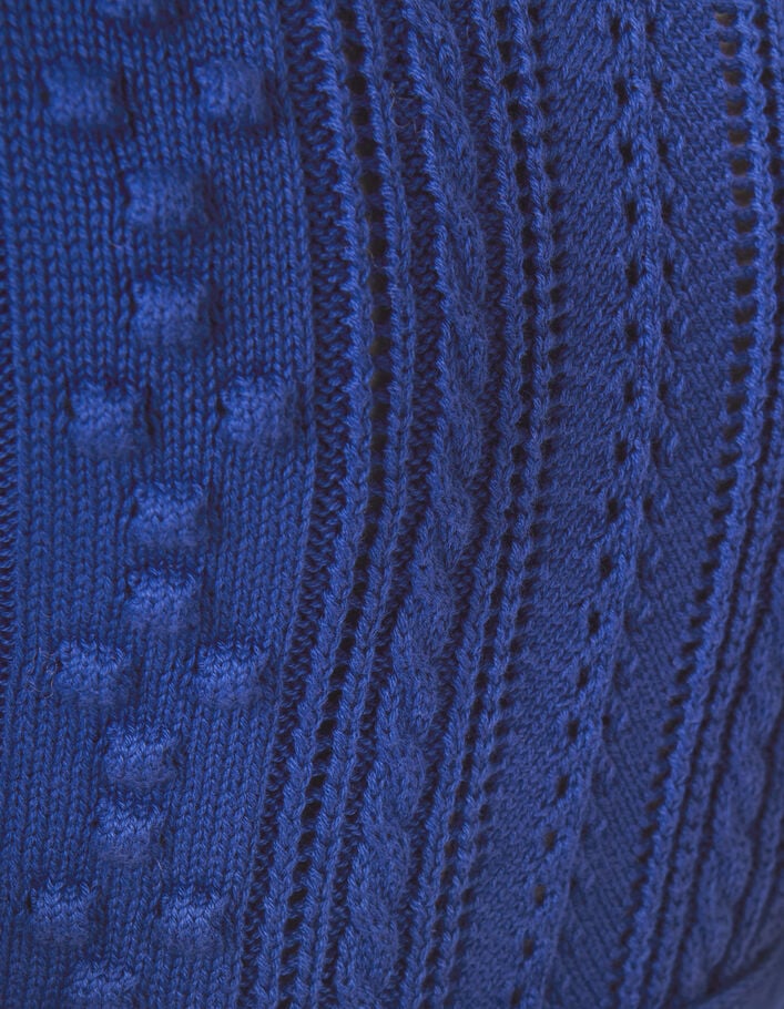 Pull bleu électrique tricot fantaisie I.Code - I.CODE