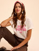 I.Code white T-shirt with pink velvet slogan-1