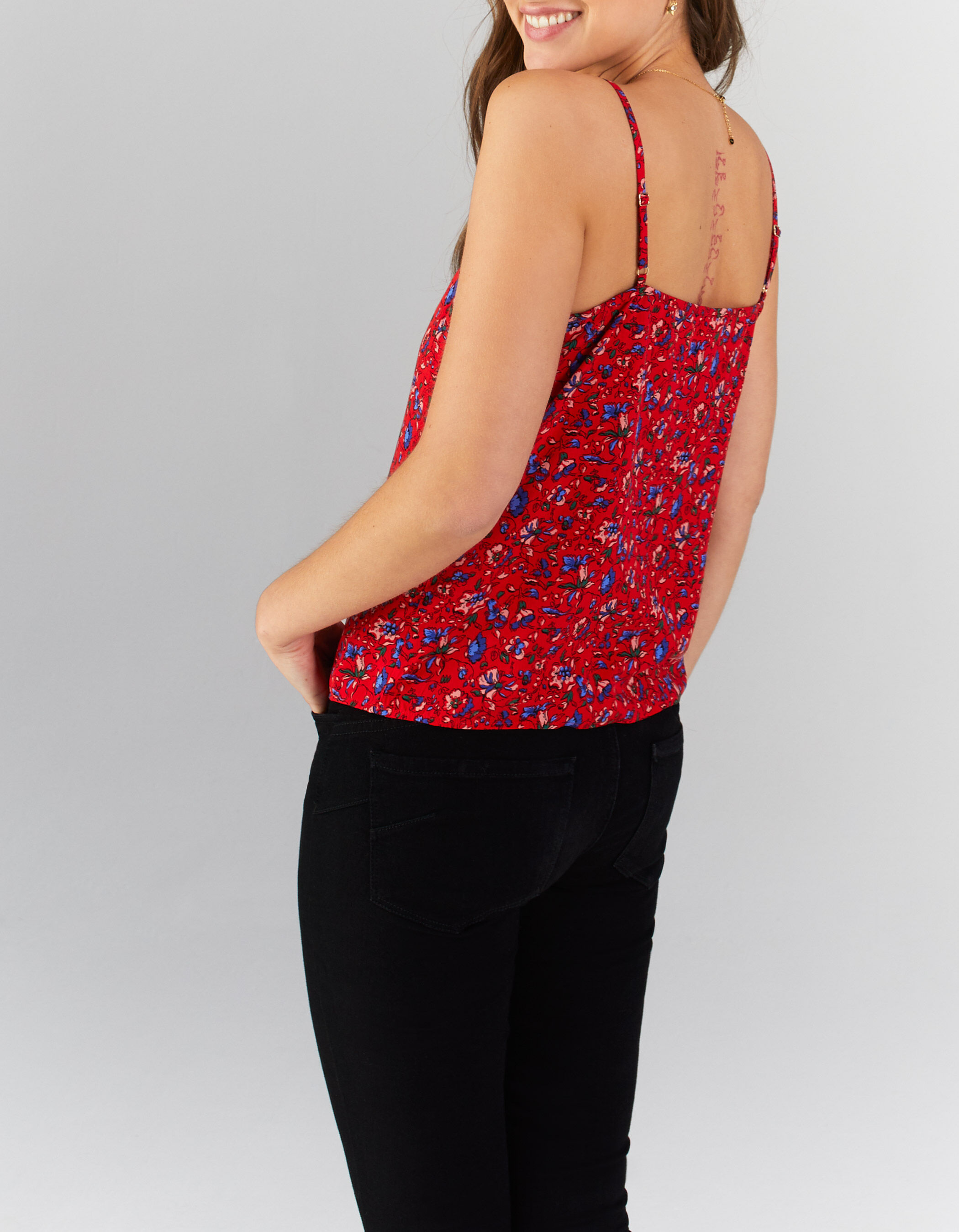 Top cereza lencero flores verano I.Code