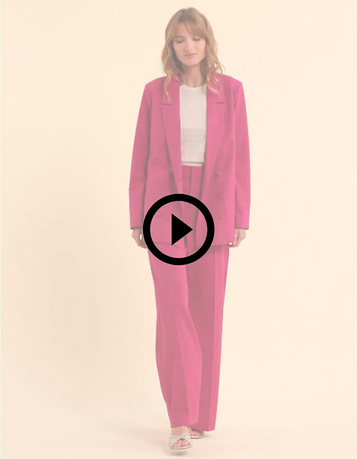 Veste de costume rose boutonnage crois&eacute; I.Code-6