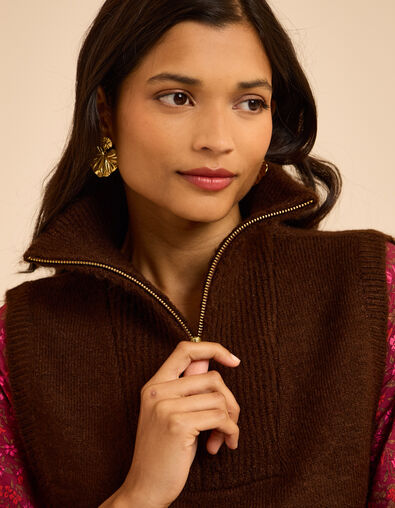 Col camionneur plastron marron tricot I.Code