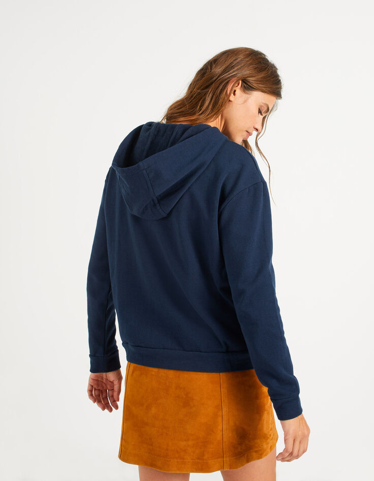 Sudadera navy azul con capucha y mensaje I.Code-3
