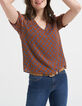 Top camel flores azules I.Code -2