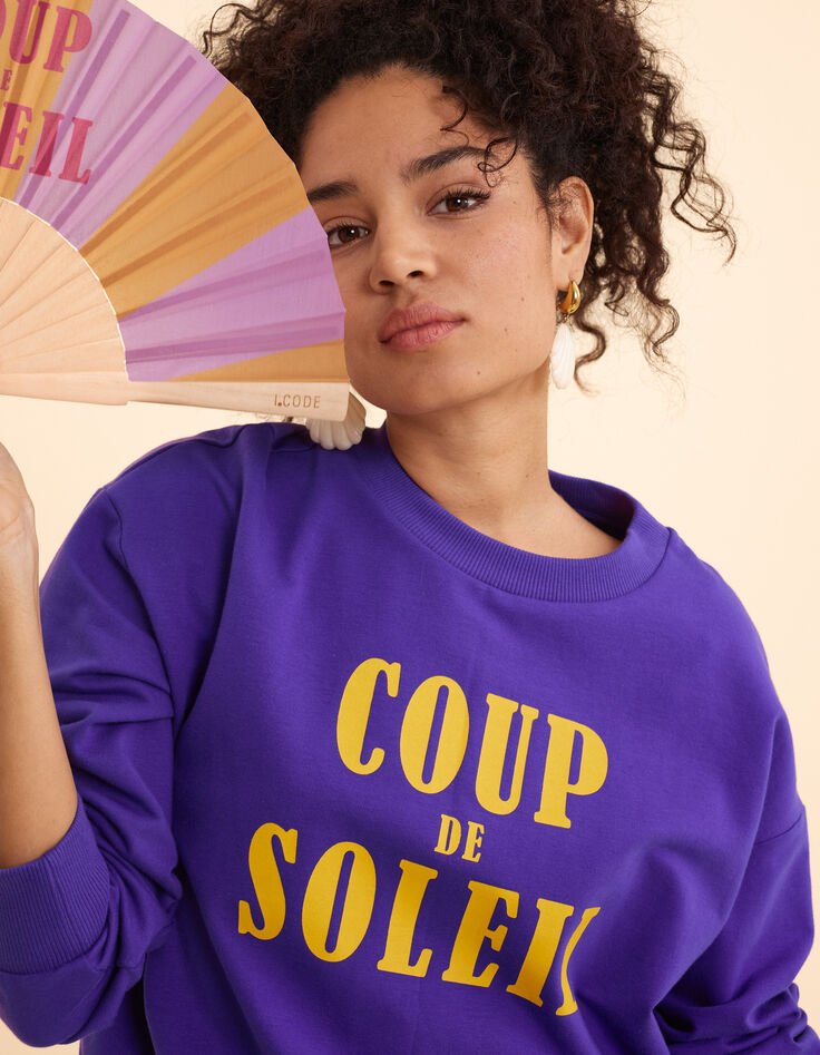 Purple sweatshirt with I.Code message-1