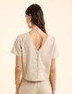 Top beige cropped boutonné I.Code-8