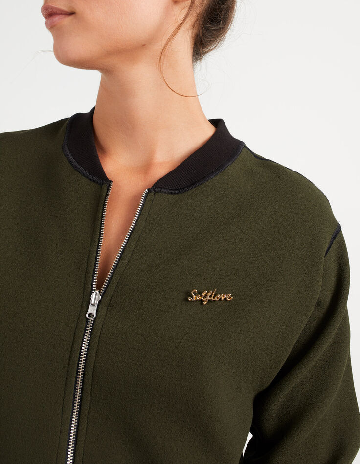 I.Code black and khaki reversible baseball jacket-5 I.Code black and khaki reversible baseball jacket-5