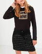 I.Code black slogan sweatshirt with Victorian collar-1